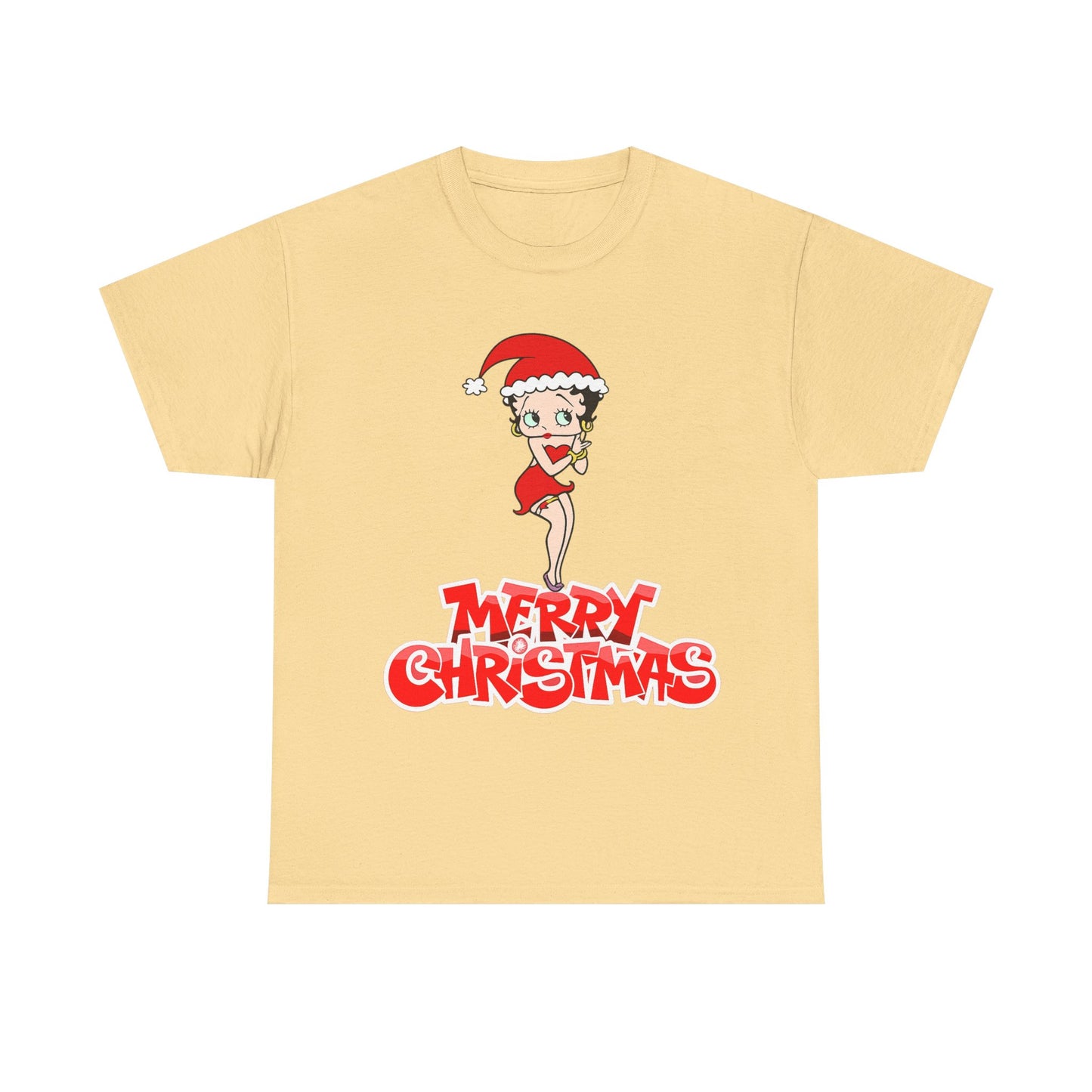 Christmas Betty Boop Tee - 'Merry Christmas' Holiday Graphic Shirt