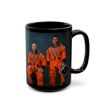Artemis III Crew Photo Black Mug — Spaceflight Cosmonaut Portrait Coffee Cup (11oz/15oz)