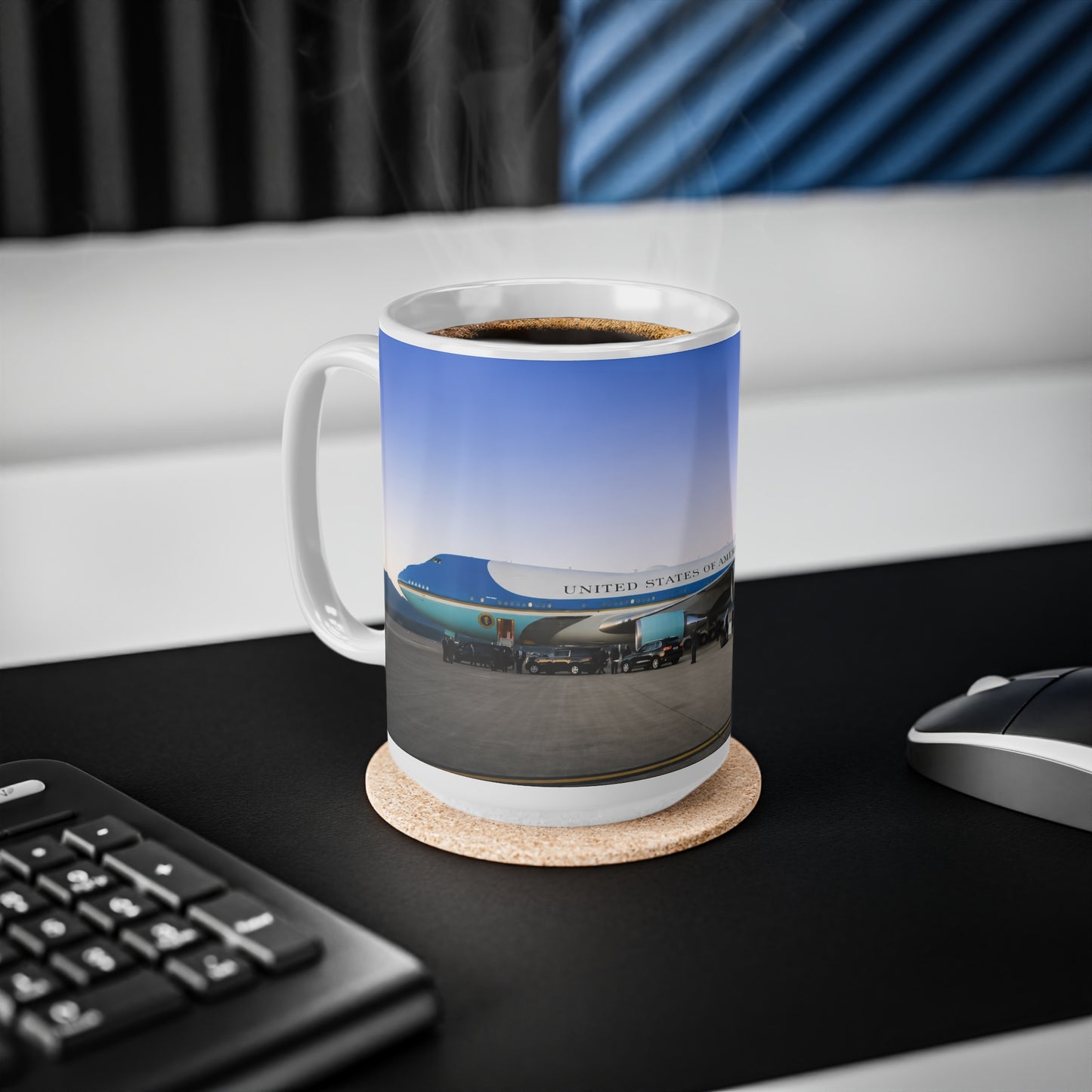 Air Force One Ceramic Coffee Mug — Presidential Plane Photo Coffee Cup (11oz, 15oz)