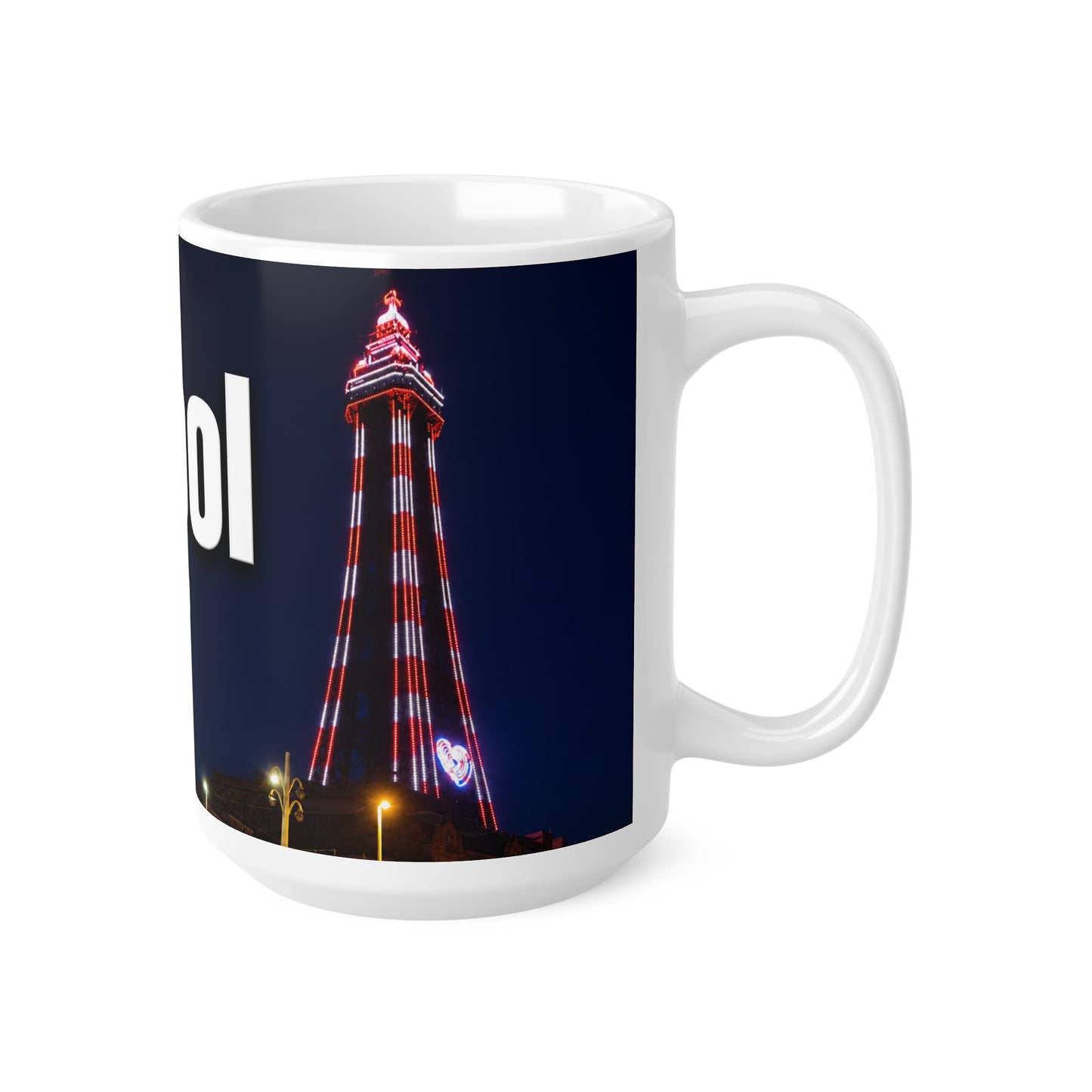 Blackpool Tower Night Skyline Ceramic Coffee Mug — 11oz & 15oz