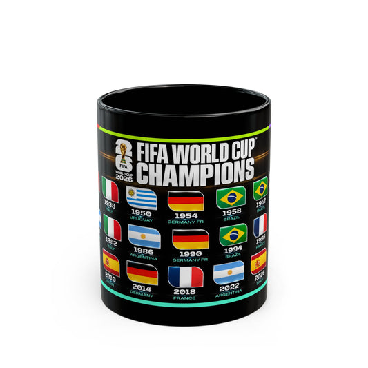 FIFA World Cup Champions Black Mug – All Winning Nations Timeline (11oz/15oz)