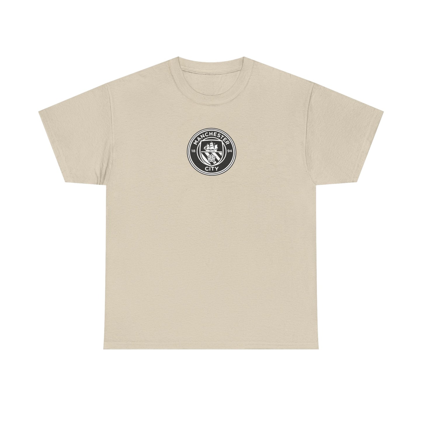 Man City Unofficial T-Shirt — Vintage Crest Logo Tee (Small Chest Emblem)