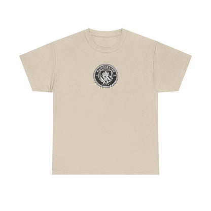 Man City Unofficial T-Shirt — Vintage Crest Logo Tee (Small Chest Emblem)
