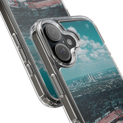 Tampa Bay Raymond James Stadium Clear Phone Case — Aerial City Stadium Design