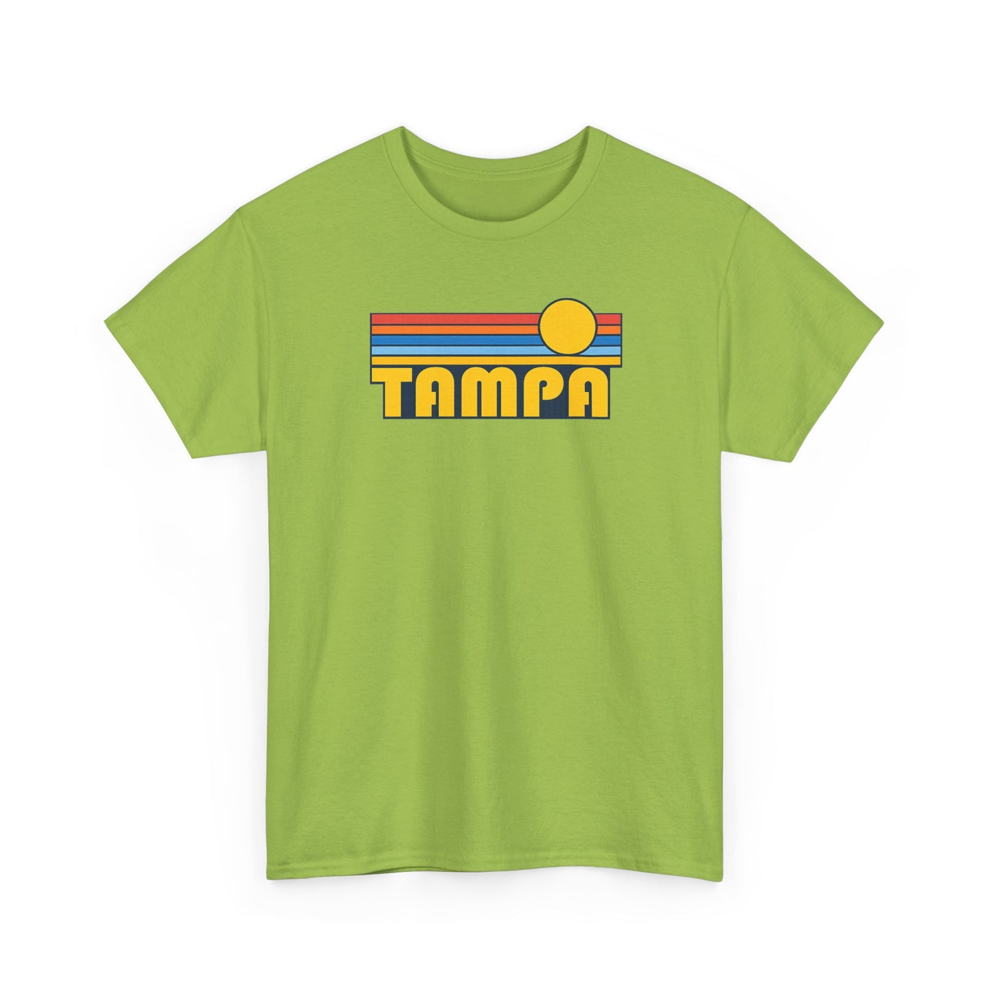 Tampa Retro Sunset T-Shirt — Vintage 70s Striped Beach Tee