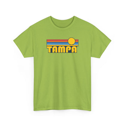 Tampa Retro Sunset T-Shirt — Vintage 70s Striped Beach Tee