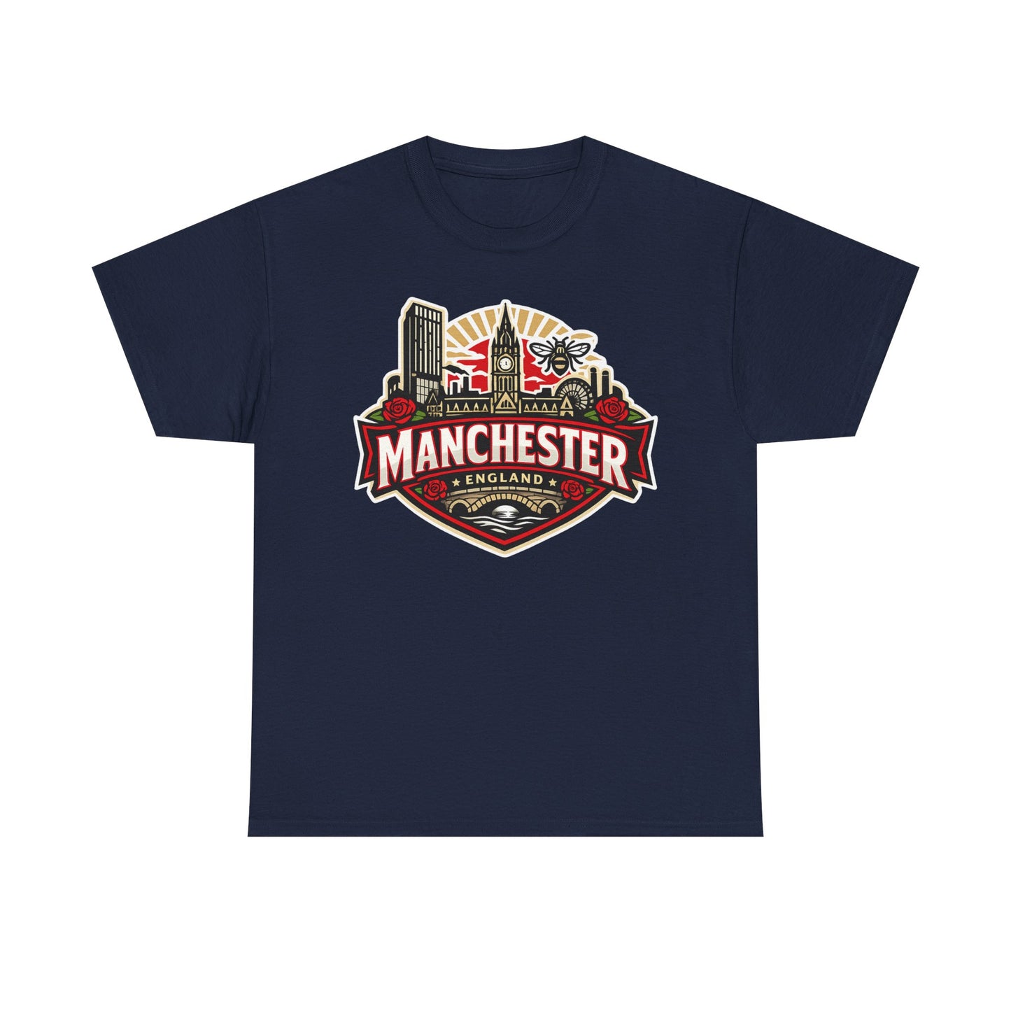 Manchester England Skyline T-Shirt — Vintage City Crest Tee