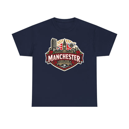 Manchester England Skyline T-Shirt — Vintage City Crest Tee