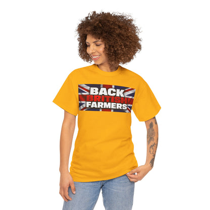 Back British Farmers T-Shirt — Union Jack Support Tee for UK Farmers