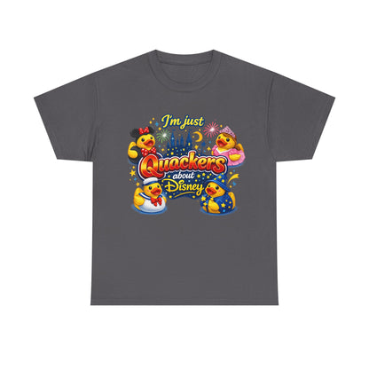 Quackers About Disney Rubber Duck Tee — "I'm Just Quackers About Disney" Graphic T-Shirt