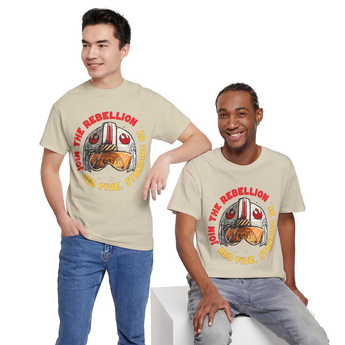 Rebel Pilot T-Shirt — "Join the Rebellion, Red Five" Vintage Helmet Design