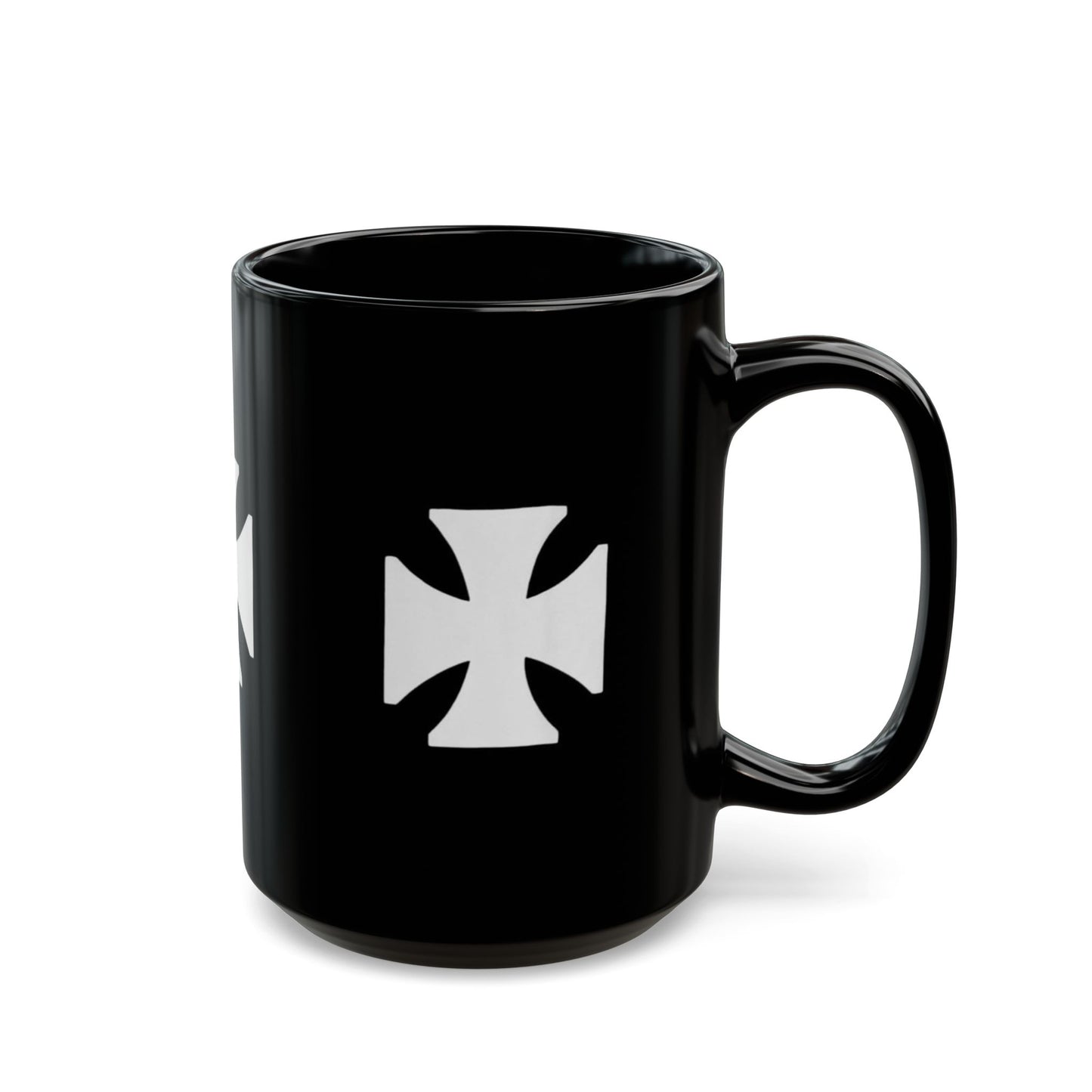 Manchester City ST Mark's Black Ceramic Mug with White Maltese Cross – Gothic Coffee Cup (11oz, 15oz)