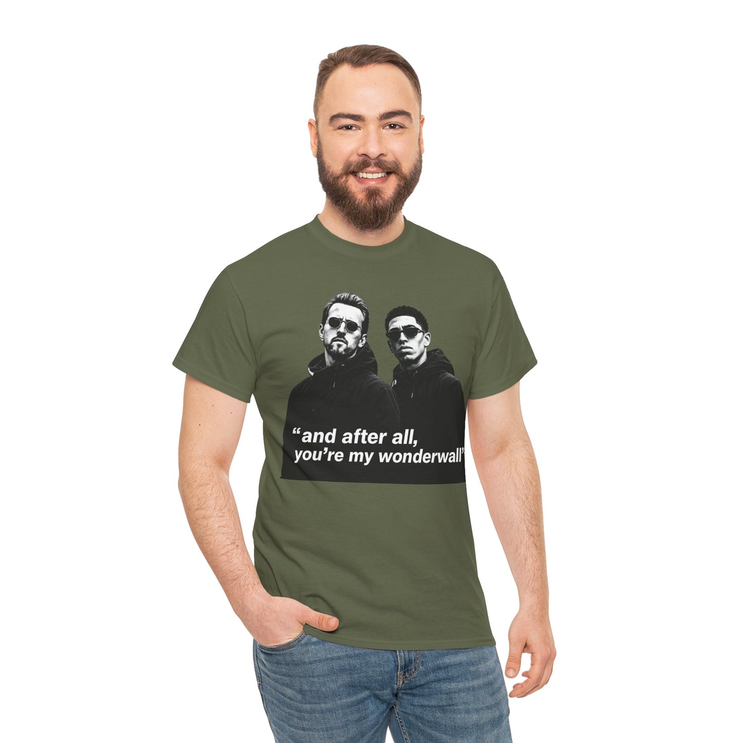 Kane and Bellingham Wonderwall Lyric T-Shirt — ‘and after all, you’re my wonderwall’ Retro Band Tee
