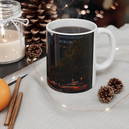 New York Sunset Ceramic Coffee Mug — Manhattan Skyline 11oz & 15oz