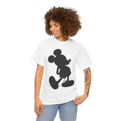 Mickey Mouse Silhouette Graphic Tee — Retro Cartoon Shadow T-Shirt