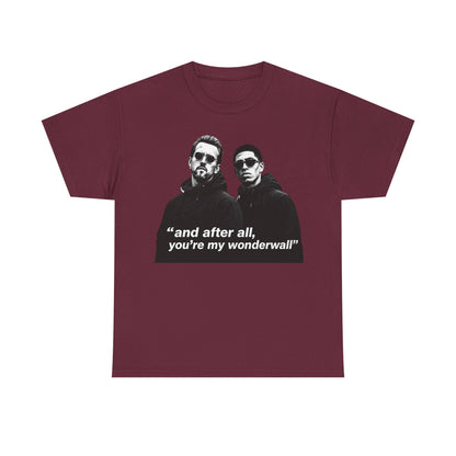 Kane and Bellingham Wonderwall Lyric T-Shirt — ‘and after all, you’re my wonderwall’ Retro Band Tee
