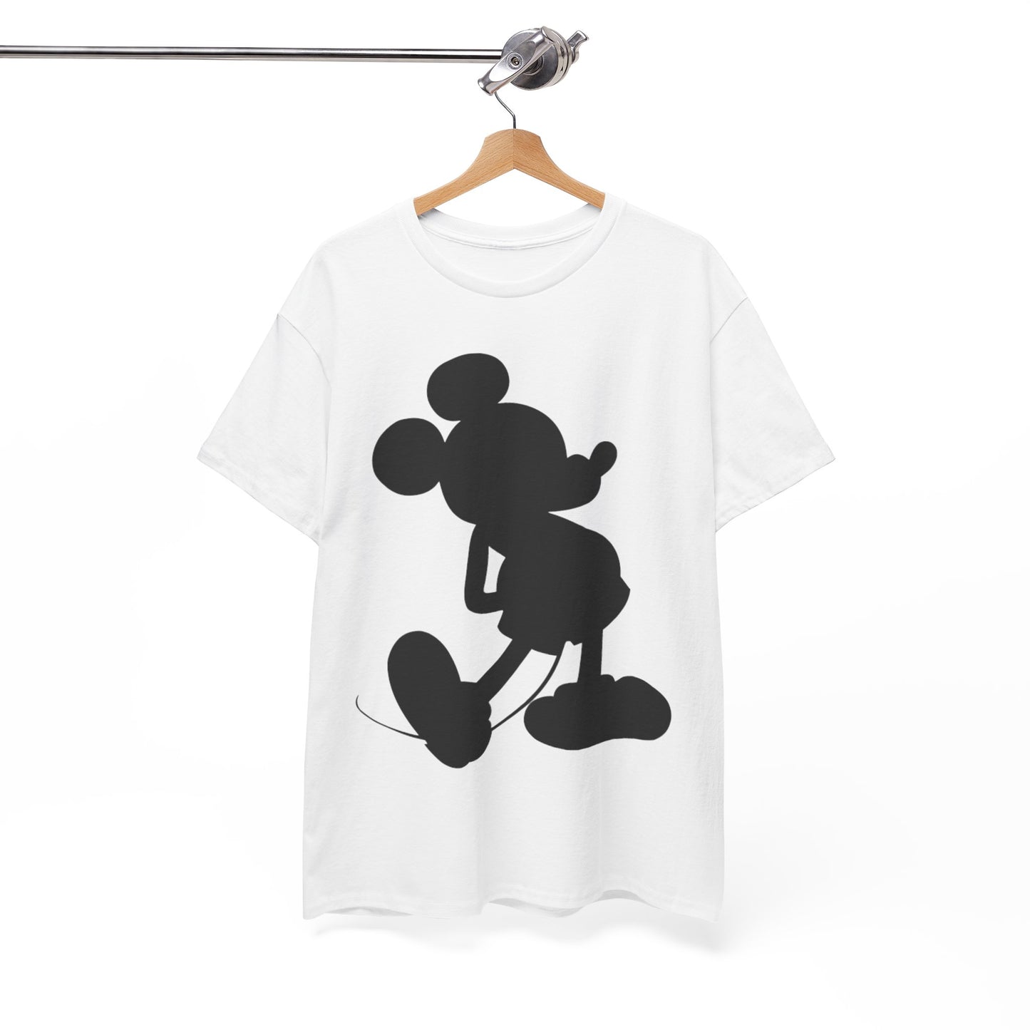 Mickey Mouse Silhouette Graphic Tee — Retro Cartoon Shadow T-Shirt