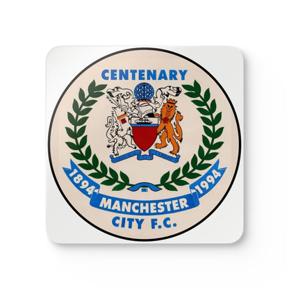 Manchester City FC Centenary Cork Coaster Set — 1894–1994 Football Crest Coasters