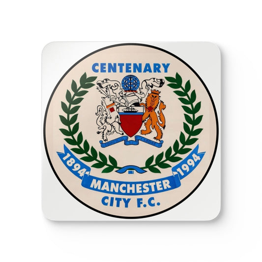 Manchester City FC Centenary Cork Coaster Set — 1894–1994 Football Crest Coasters