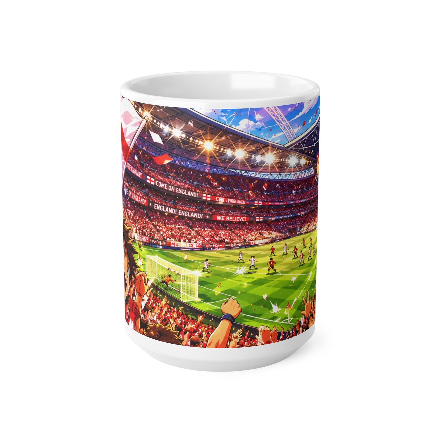 England Football Fan Ceramic Mug — Stadium Crowd 11oz & 15oz