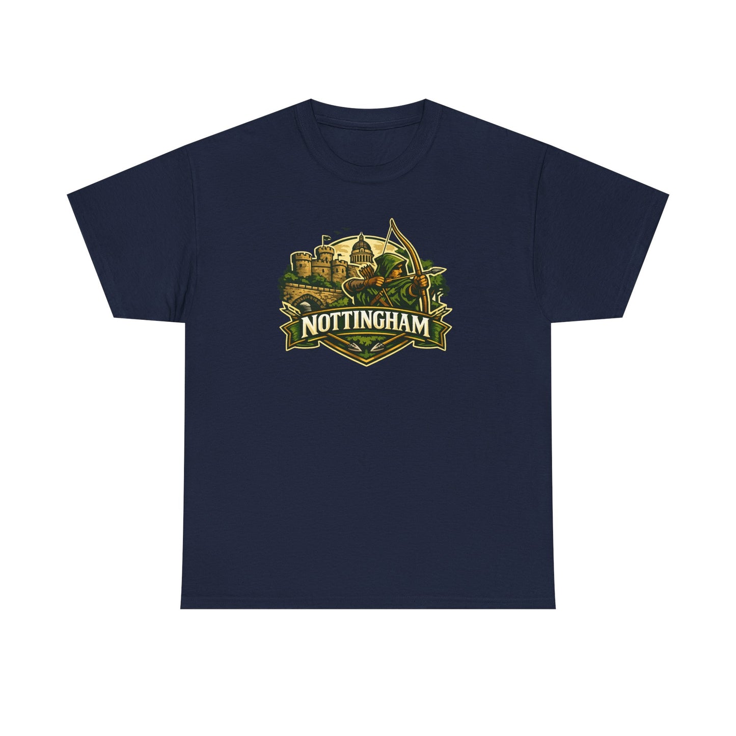 Nottingham Vintage Crest T-Shirt — Robin Hood Castle Travel Tee