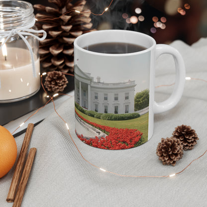 White House Garden Scenic Ceramic Coffee Mug — 11oz & 15oz