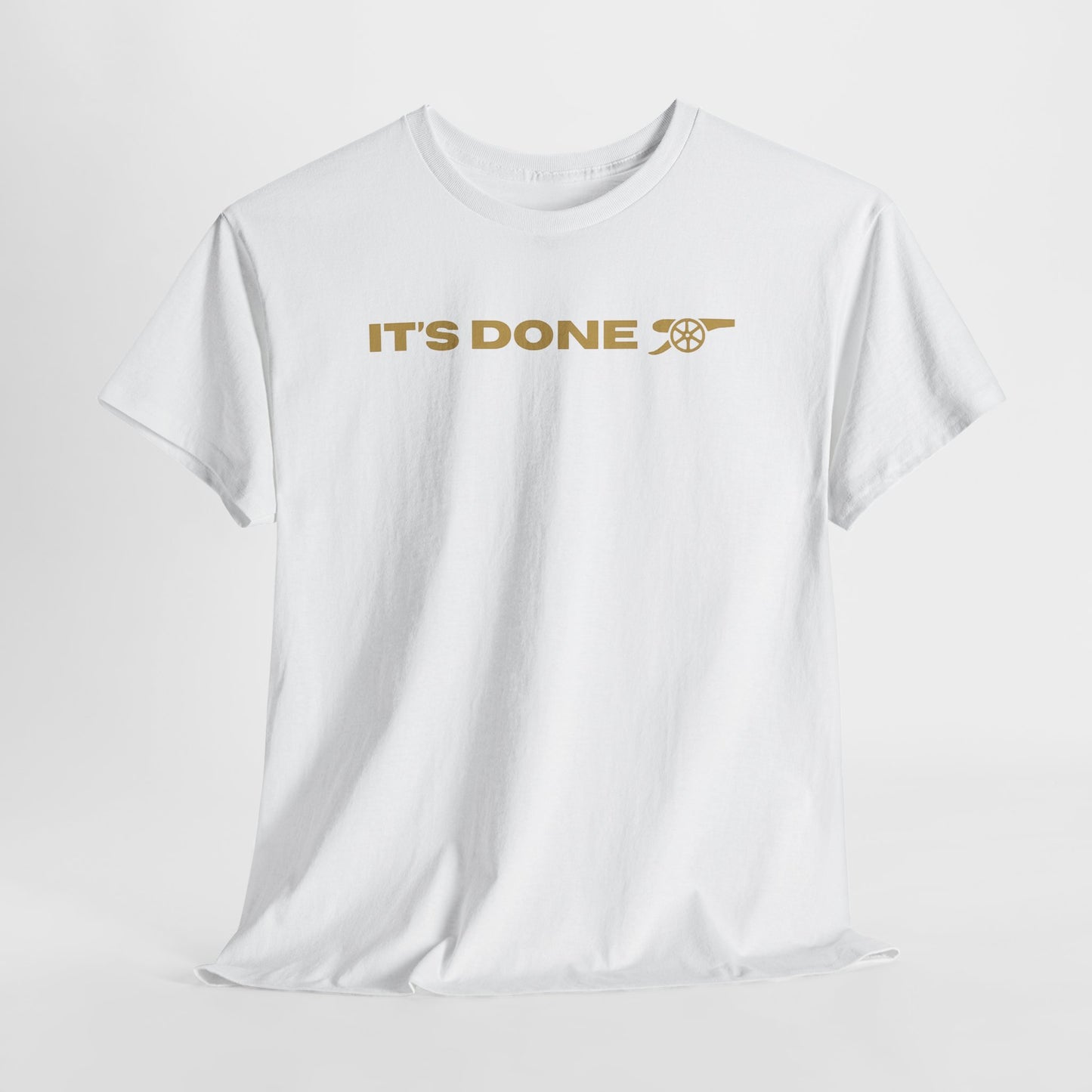 It's Done Arsenal Champions T-Shirt – Minimalist Gold Script Tee