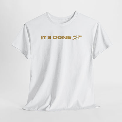 It's Done Arsenal Champions T-Shirt – Minimalist Gold Script Tee
