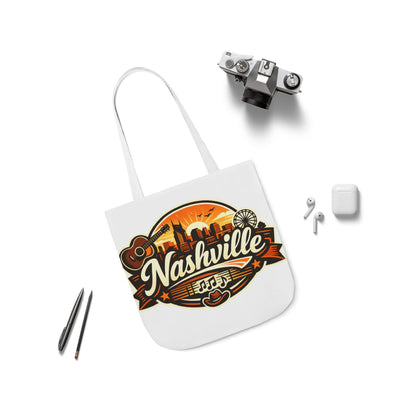 Nashville Sunset Tote Bag — Country Music Skyline Canvas Tote