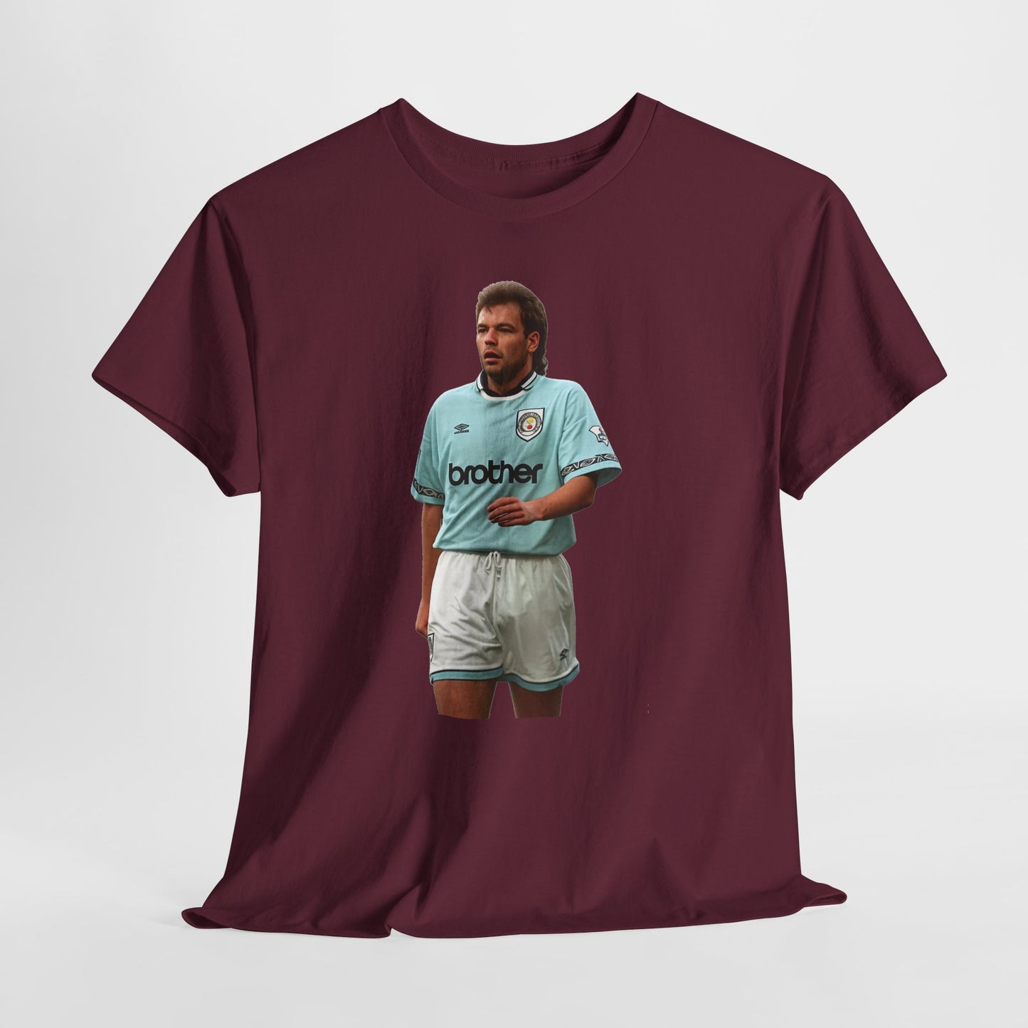 Uwe Rosler Manchester City Legend Graphic Tee - Retro Football Kit Print