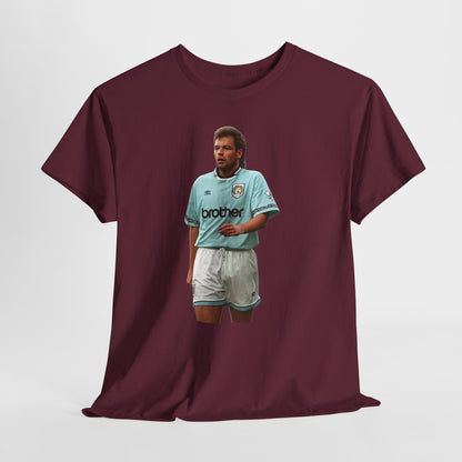 Uwe Rosler Manchester City Legend Graphic Tee - Retro Football Kit Print