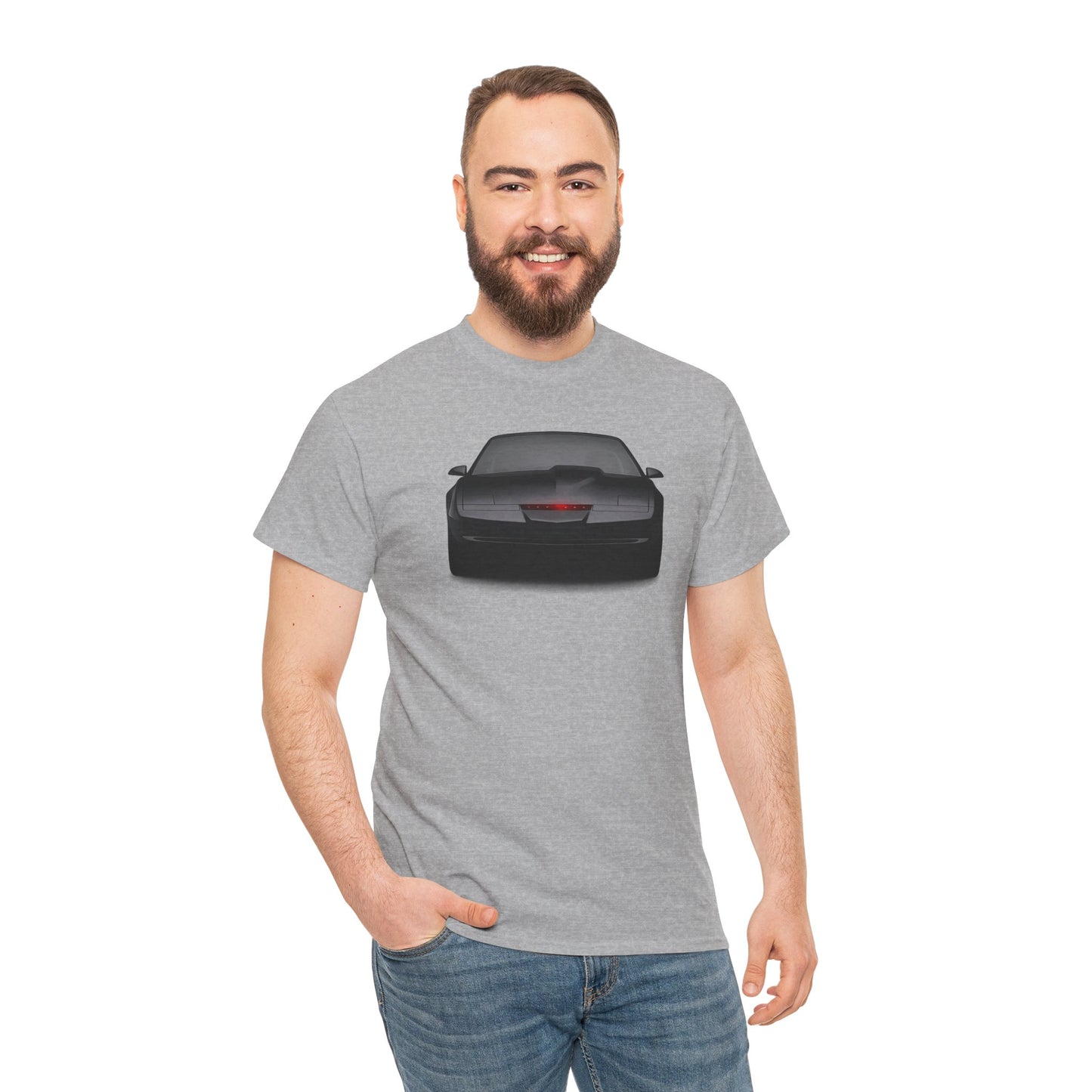 KITT-Inspired Retro Sports Car Tee — Front View Knight Rider Car Graphic Shirt