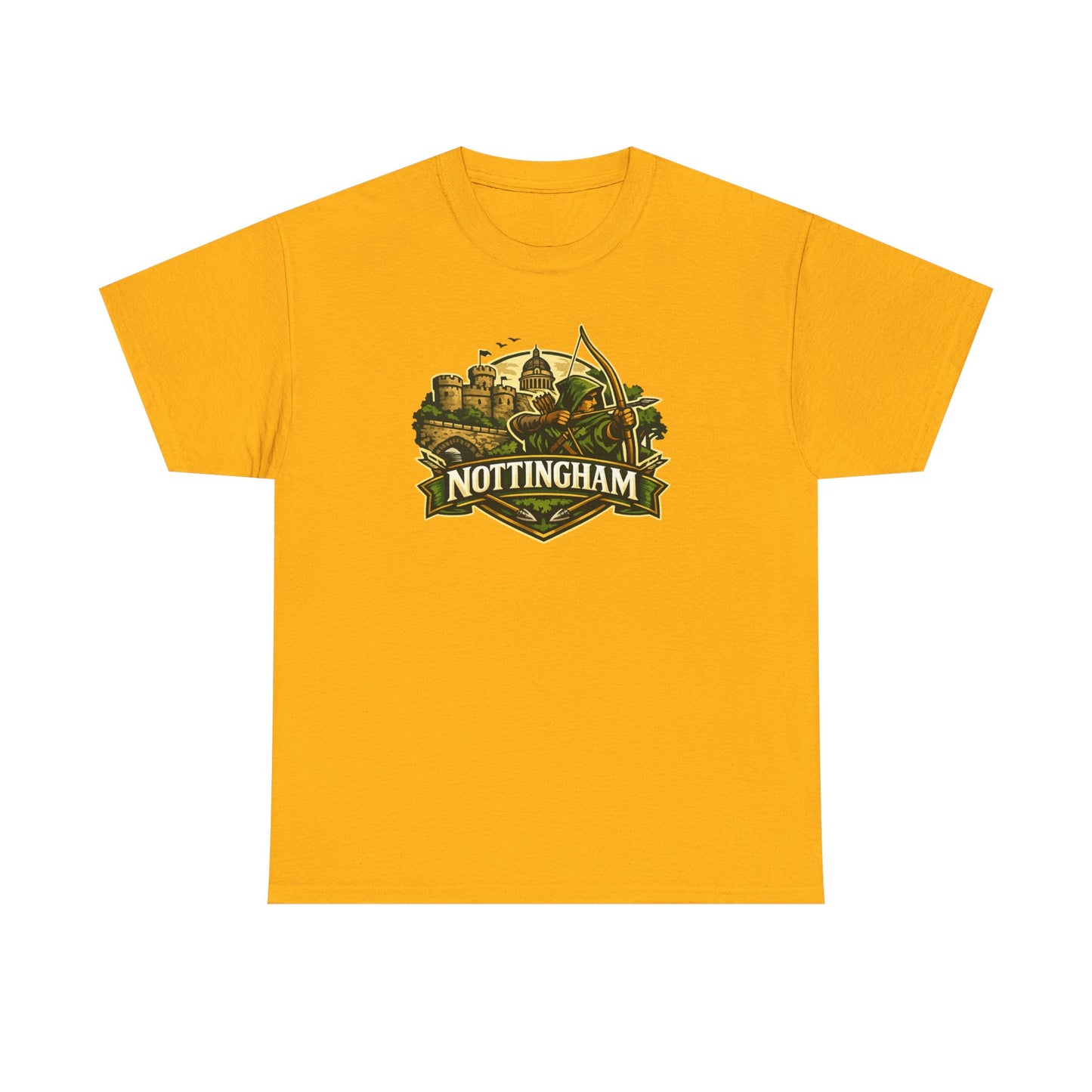 Nottingham Vintage Crest T-Shirt — Robin Hood Castle Travel Tee