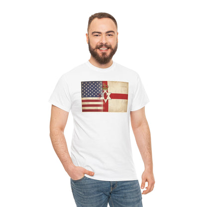 USA / Northern Ireland Flag T-Shirt – Vintage USA & Ulster Cross Tee