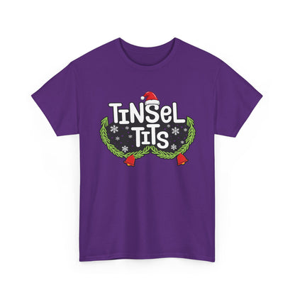 T-Shirt — "Tinsel Tits" Funny Christmas Wreath Holiday Tee