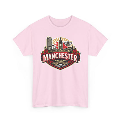 Manchester England Skyline T-Shirt — Vintage City Crest Tee