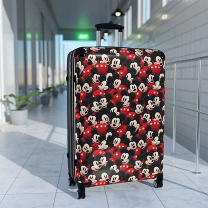 Mickey Mouse Pattern Carry-On Suitcase – Retro Disney Travel Luggage