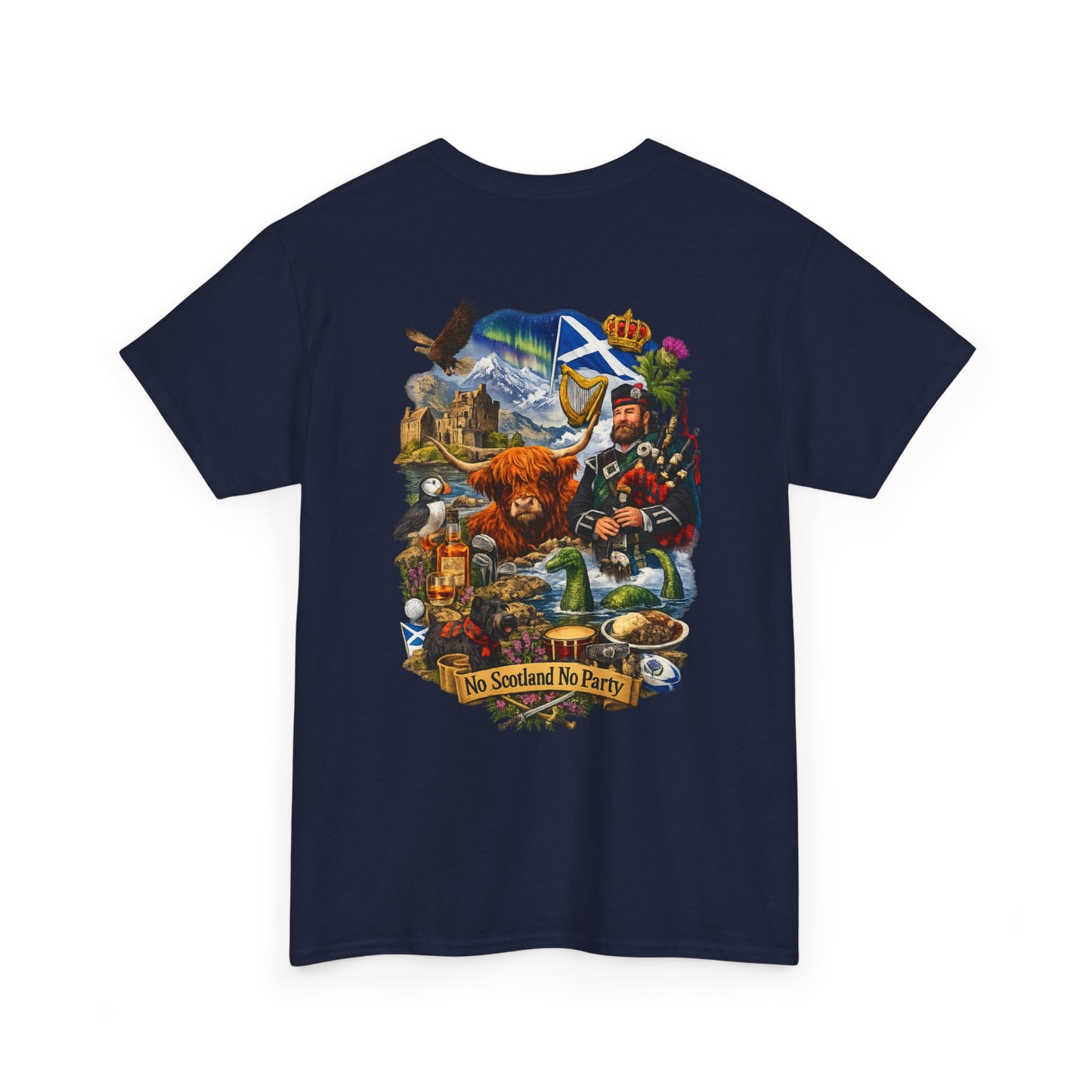 Scotland Collage T-Shirt — "No Scotland No Party" Scottish Heritage Tee
