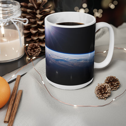 Space Horizon Ceramic Mug — Sunrise Over Earth 11oz/15oz