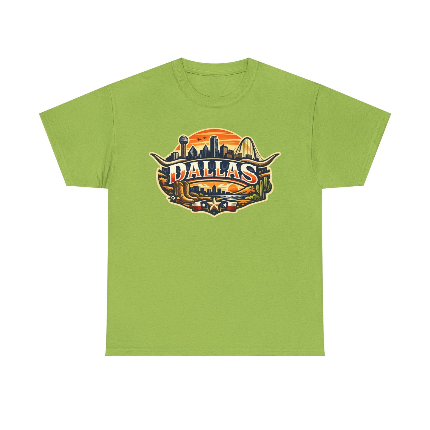 Dallas Skyline Retro Tee — Vintage Cityscape T‑Shirt with 'Dallas' Graphic