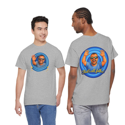 T-Shirt — "That's All, Folks!" Waving Portrait Graphic Tee