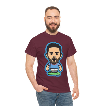 Bernardo Silva Manchester City Legend Graphic Tee — Player Cartoon Front & Tribute Poster Back