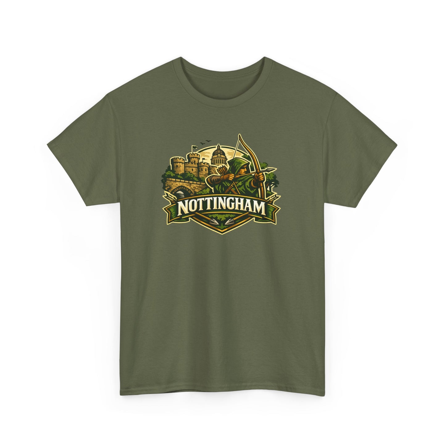 Nottingham Vintage Crest T-Shirt — Robin Hood Castle Travel Tee
