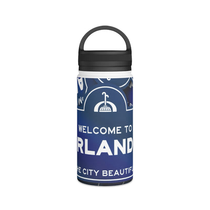 Orlando Stainless Steel Water Bottle — "Welcome to Orlando" Travel Bottle with Handle Lid