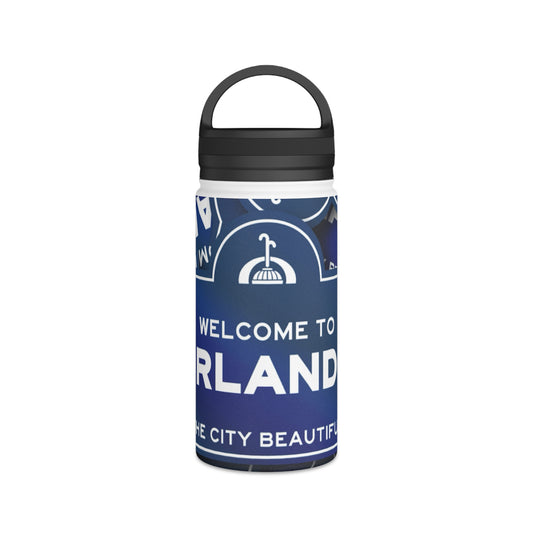 Orlando Stainless Steel Water Bottle — "Welcome to Orlando" Travel Bottle with Handle Lid