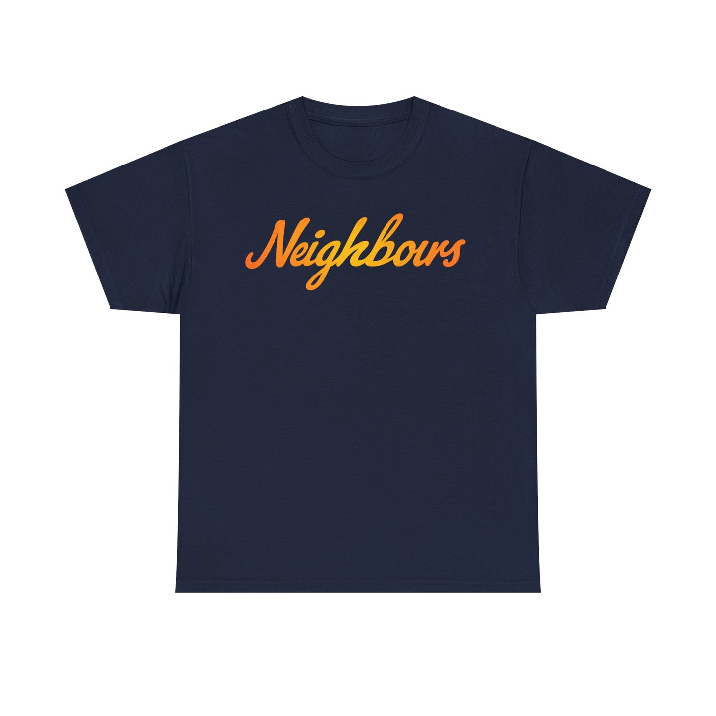Neighbours Script T‑Shirt — Retro Orange Neighborhood Tee