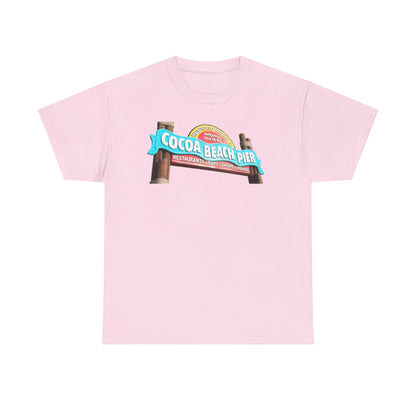 Cocoa Beach Pier T‑Shirt — Retro Beach Sign Vacation Tee