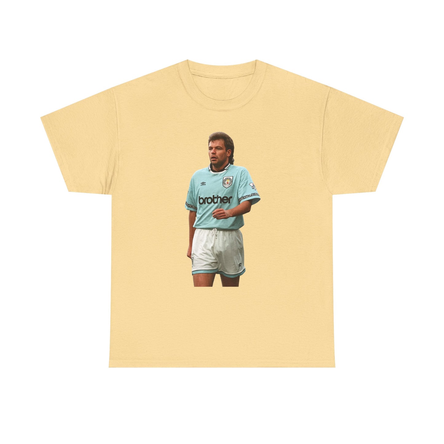 Uwe Rosler Manchester City Legend Graphic Tee - Retro Football Kit Print