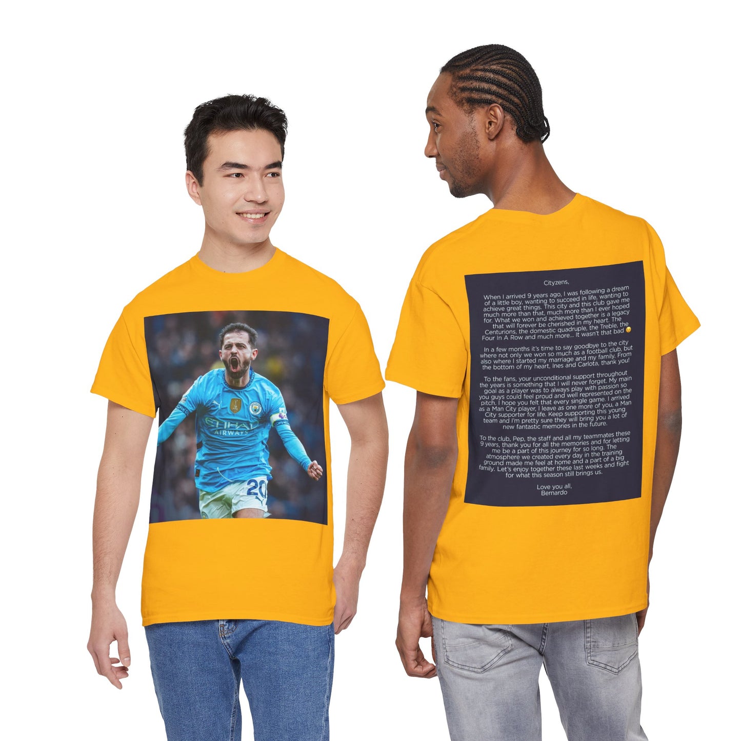 Bernardo Silva Tribute Tee – Inspirational Letter & Celebrating Goal Moment