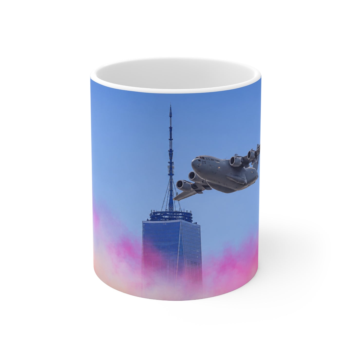 US Military over New York City Ceramic Coffee Cups, 11oz, 15oz